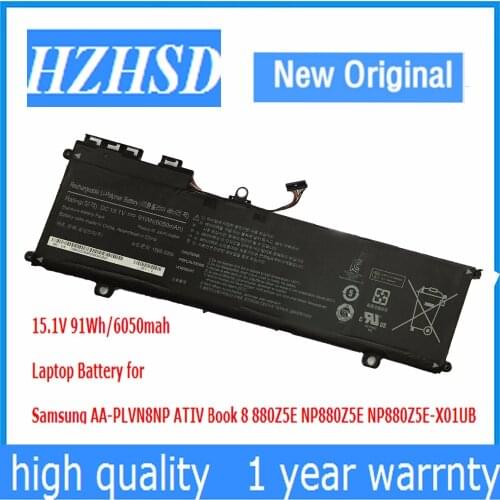 15.1V 91Wh New Original AA-PLVN8NP Laptop Battery for Samsung ATIV Book 8 880Z5E NP880Z5E NP880Z5E-X01UB