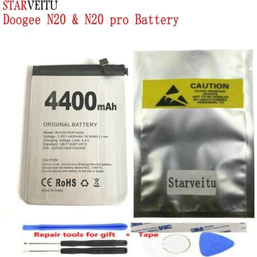 STARVEITU Battery for Doogee N20 Pro 4400mAh Replacement Original Batteria for Doogee N20 4350mAh Rechargeable Li-Ion Batteries