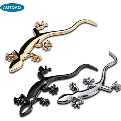 1Pcs 3D Metal Gecko Car Side Fender Rear Trunk Emblem Badge Sticker Decals for JEEP Dodge BMW Mustang Volvo Chevrolet