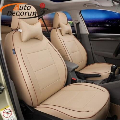 AutoDecorun Custom car seats for Volkswagen UP 2015 seat covers for VW PU leather cars cushion cover airbag compatible Supports