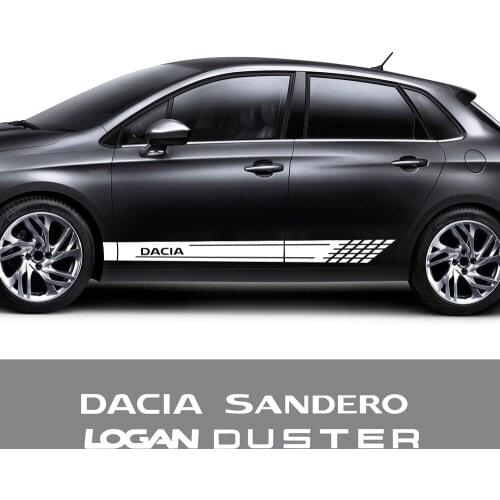2PCS Car Side Sticker For Dacia Duster 1.0 Tce Turbo Logan 1.4 1.6 Mpi Dci Mcv Sandero R4 Auto Accessories Vinyl Film Decal