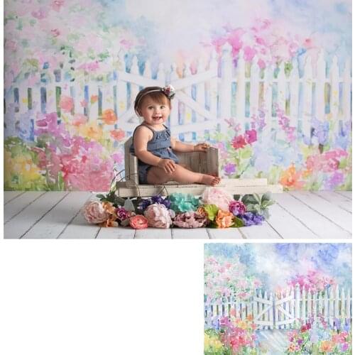 Photography BackDrop Spring Landscapes Watercolor Garden Floral Background Photo Studio Portrait Booth Background Kids Back Drop
