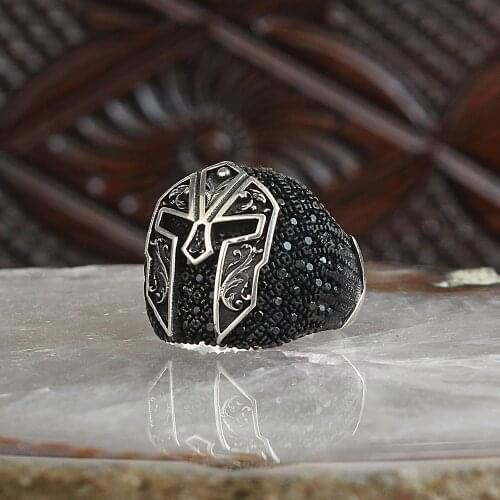 Onyx Stone Traditional Turkish Engraved 925 Silver Mens Handmade Signet Rings Jewelry Gift From Turkey for Women Men