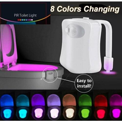 Multicolour Toilet Lamp Smart Bathroom Light Body Sensing Automatic LED Motion Sensor Night Lamp