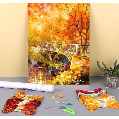 Embassy Autumn Printed 11CT Cross Stitch Complete Kit Embroidery DMC Threads Handmade Painting Craft Needlework Sales Stamped