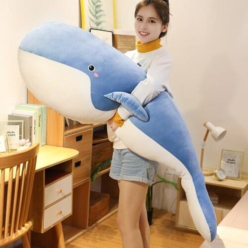 New Arrive 50-150CM Giant Size Plush Toys Sea Animal Blue Whale Soft Doll Stuffed Childrens Birthday Gifts