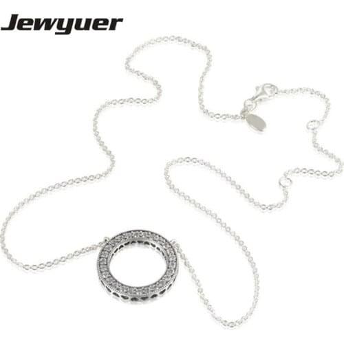 Autumn collection Hearts pendant Necklaces for Women 925 Sterling Silver link chain Necklace Women Fine Jewelry Jewyuer NC024