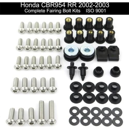 For Honda CBR954RR 2002 2003 Motorcycle Full Fairing Kit Clips Complete Full Fairing Bolts Kit Stainless Steel