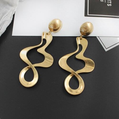 Exaggerated Wave Spiral Geometric Pendant Earrings Europe and the United States Trend Fashion Personalized Jewelry Lovers Gift