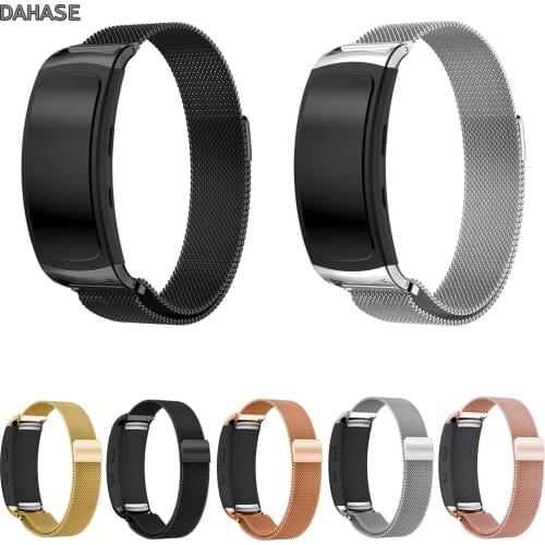 DAHASE ML Loop Watch Strap for Samsung Fit2 Pro Band Magnetic Clasp Stainless Steel Bracelet for Gear Fit2 SM-R360 Band