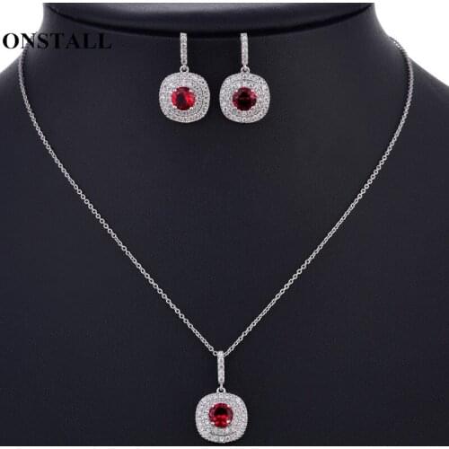 ONSTALL Clear Crystal Long Drop Earrings 4 Colors Teardrop Bridal Party Wedding Jewelry for Women Jewelry Set LY29108