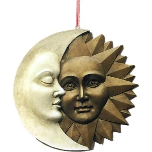 Celestial Harmony Sun and Moon Indoor Outdoor Wall Sculpture Ornament 12 Inch Home Garden Decoration