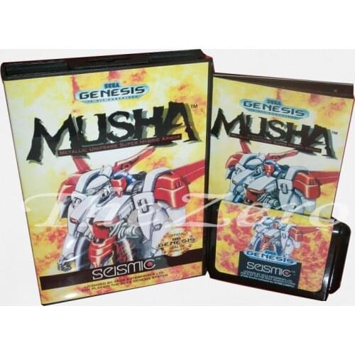 Memory Card MUSHA US Cover With Box and Manual Book for 16 bit Sega Megadrive Video Game Card MD for Genesis mortal