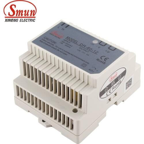 SMUN DR-60-12 60W 12V 5A Single Output AC-DC Indoor Din Rail Switching Mode Power Supply