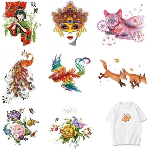 Iron-on Transfers for Clothing Patches for Clothes Thermo Stickers Appliques Diy Animals Patch Fusible Vinyl Adhesive Stripe A