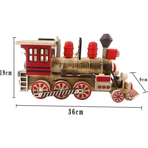 Home Decoration DIY Wooden Miniature Figurine 3D Train Wooden Vintage Model Desktop Decor Craft Figurines & Miniatures