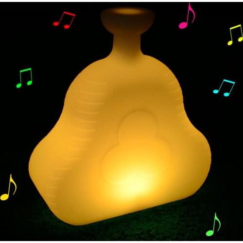 Outdoor waterproof decoration night light usb rechargeable RGB bluetooth speaker table led lamps with 24 Keys Remote Control