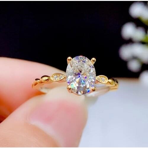 New luxury exquisite crackling moissanite ring for women jewelry engagement ring GRA cert 925 silver ring birthday gift oval gem