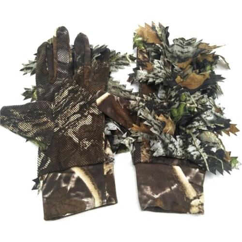 1 Pair Fishing Hunting 3D Leaf Gloves Keep Warm Hunting Camping Cycling Camouflage Outdoor Sport Hunting Ghillie Suits