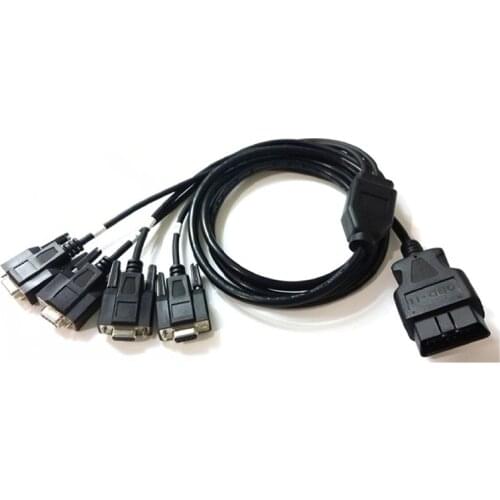 OBD2 16 Pin Cable Wiring Cord 1 Male To 4 DB9 Interface For RS232 Diagnostic Tool Serial Port RS232 Interface