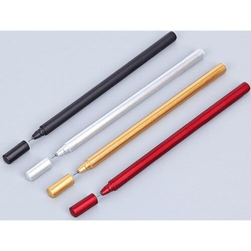 50PCS Imitation Metal Texture Gel Pens Creative Pen Student Black Signature Pen Korean Stationery Kawaii School Supplies