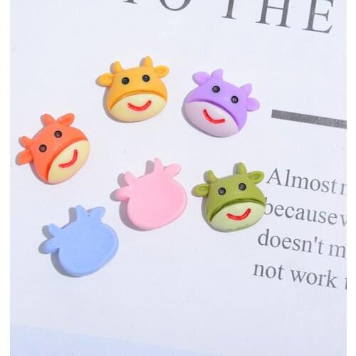 50Pcs Nail Art Resin Charms 6 Colors Cartoon Bull Kawaii Designer Nail Art Large Rhinestones For Nail Art 3D Supplies 2021 New