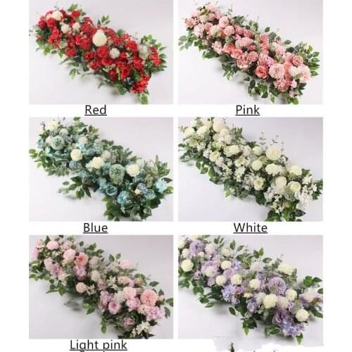 50cm DIY flower row Acanthosphere Rose Eucalyptus wedding decor flowers rose peony hydrangea plant mix flower arch artificial fl