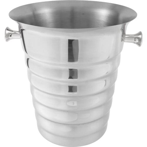 5L Stainless Steel Thickened Threaded Ice Bucket Bar Supplies Restaurant KTV Beer Wine Bucket Champagne Cooler