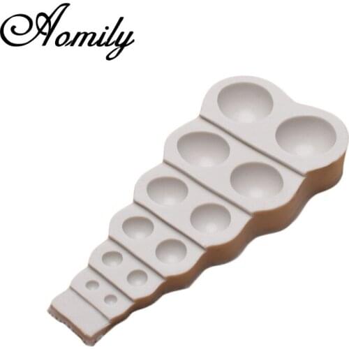 Aomily 12 Holes Fondant Sugarcraft Circle Silicone Mold Cake Decorating Tool Chocolate Mould DIY Baking Candy Maker Mousse Mould