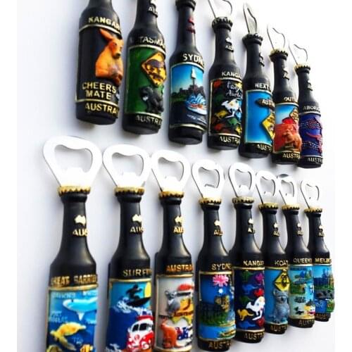 Australia 3D Winebottle ​Landmark Refrigerator Magnets Bottle Opener Fridge Magnetic Decoration Articles Handicraft Souvenirs