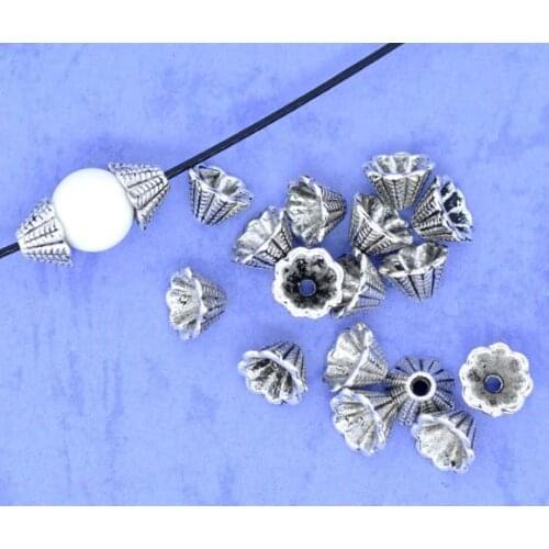Free Shipping 500pcs Antique Silver Tone Cone End Caps 8x5mm Fit 8-12mm Beads Jewelry Findings Wholesale J0152*5