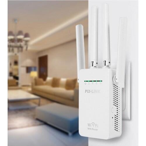 PIXLINK Wireless 802.11N/B/G 300Mbps WiFi Repeater Router Extender Network AP Range Signal Expander Extend Amplifier Wall Plug