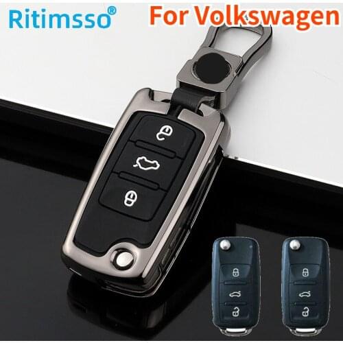Zinc Alloy Car Key Case Cover For VW Volkswagen Polo Tiguan Passat B5 B6 B7 Golf 4 5 6 MK6 Jetta Lavida For Skoda Octavia