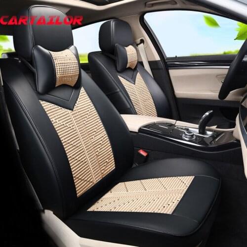 CARTAILOR Car Seat Cover Ice Silk & PU Leather for Volkswagen golf Interior Accessories Auto Seat Covers Cars Styling Cushions