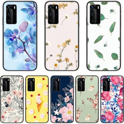 Phone Case Flower Oil Painting Colorful Phone Case For Huawei P 40 30 20 10 9 8 Lite E Pro Plus Black Etui Coque Painting Hoesj