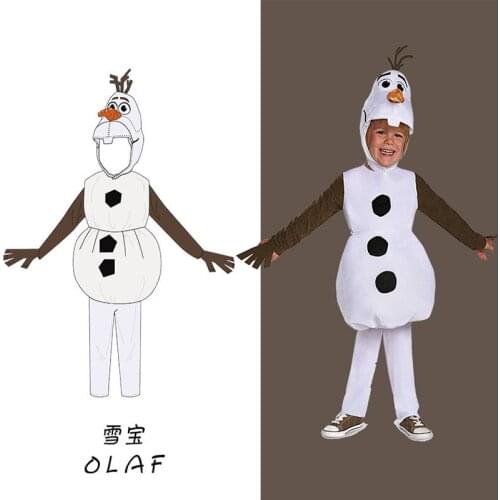 Frozen Olaf kids Jumpsuit Stage Performance Costume Halloween Cosplay Costume Movie Snowman Party Dress