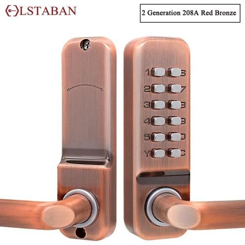 LSTABAN Zinc Alloy Mechanical Digital Password Door Lock Waterproof and Tamper-proof Home Security Keyless Keypad Button Lock