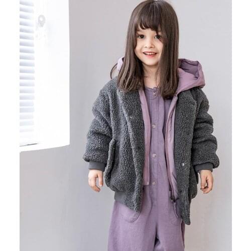 Korean Fashion Girls Down Jacket 2021 Winter New Kids Fake Two-Pieces Hooded Outerwear Loose Casual Down Jackets For Girls A610
