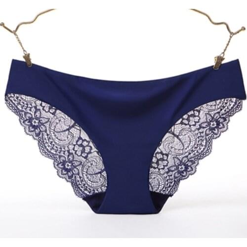 Ladies 3 Pack underwear woman panties fancy lace sexy panties for women traceless crotch of cotton briefs hot sale