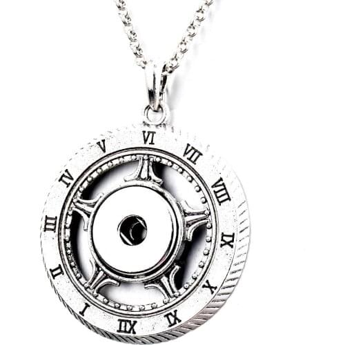 New Snap Jewelry Snap Button Jewelry Big Round 18mm Pendant Necklace Fit 18mm Metal Rhinestone Snap Buttons Women Jewelry