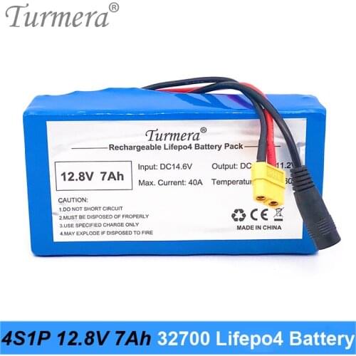 New 32700 Lifepo4 Battery 12.8V 7Ah 4S1P with 4S 40A BMS Balance for Electric Boat and Uninterrupted Power Supply 12V Turmera A