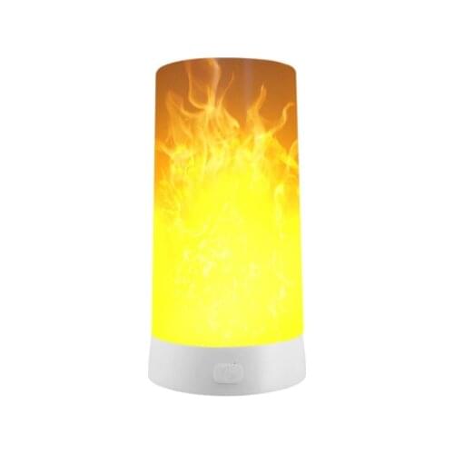 NEW LED Flame Effect Night Light USB Rechargeable 3D Dynamic Fire Light Remote Control Led Decor Lamp for Home Garden Bar Home