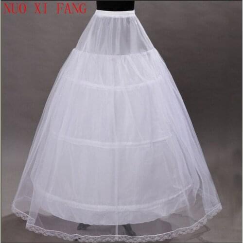 NUOXIFANG White 3 Hoops 1 Layer Of Yarn With Lace Petticoat Crinoline Slip Underskirt For Wedding Dress Bridal Gown 2020