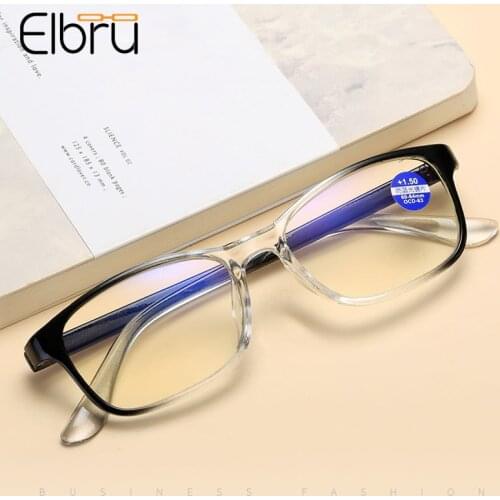 Elbru Ultralight Anti-blue Light Reading Glasses Unisex Eyewear Gradient Color Frame Presbyopia Glasses With Diopter+1.0 to +4.0