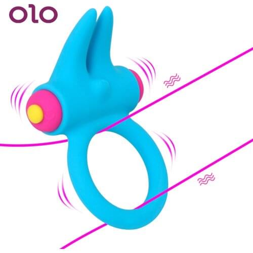 OLO Delay Ejaculation Clitoris Stimulate Penis Ring Vibrating Vibrators Cock Ring Male Chastity Device Sex Toys for Men