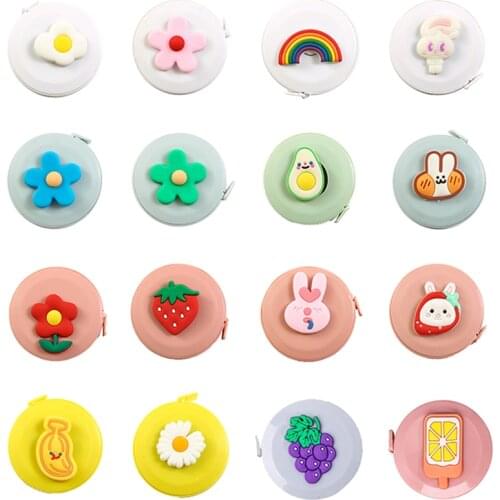 150cm Portable Retractable Ruler Tape Cute Animals Fruit Vegetable Pattern Children Height Centimeter Inch Roll Body Measuring