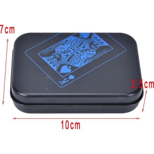 Arrival 1 Set Plastic PVC Poker Waterproof Black Durable Poker With Metal Box Creative Gift Playing Cards