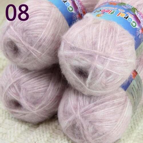 Sale 4SkeinX50gr Luxury Fluffy Soft NEW MOHAIR Shawls Hand Knit Crochet Yarn Pink 82208