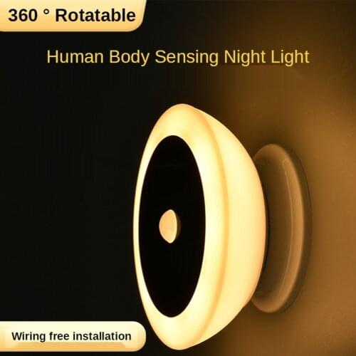 Adjust Led Night Light Lamp Motion Sensor Activated Wall Light Induction Lamp for Closet Corridor Cabinet Dry Battery