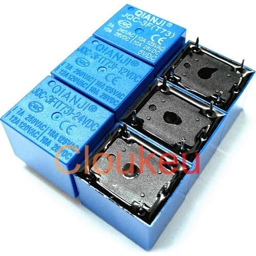 2Pcs Relay DIP5 JQC-3F(T73)- 5VDC 12VDC 24VDC 5V 12V 24V T73 10A